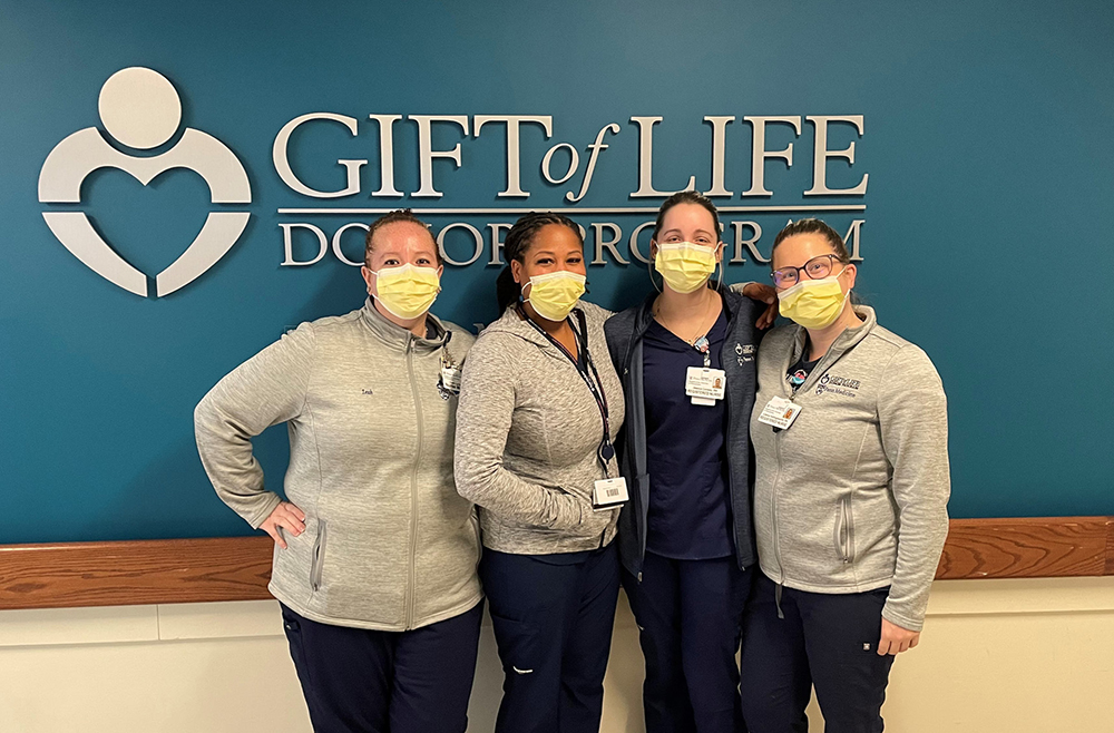Nurse Manager Leah Lambe with other members of the nursing team at the Gift of Life Donor Program at Penn Medicine
